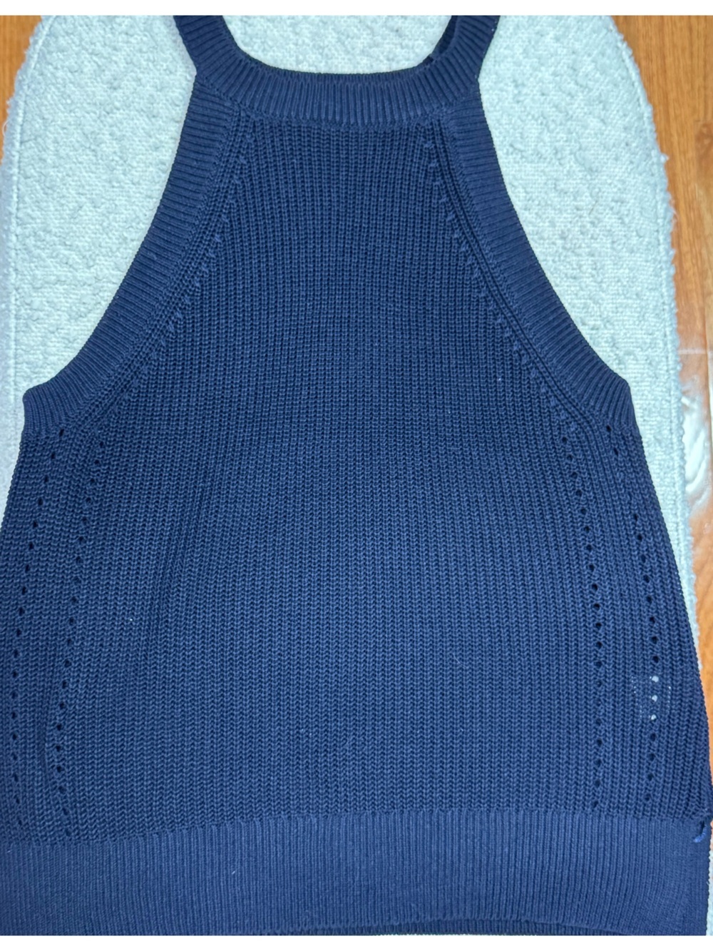Gentle Fawn Navy Open-Knit Sleeveless Sweater Tank Top S - Picture 3 of 5